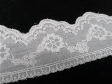 Broderad bomull spets trim